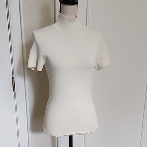 DKNY Cream Short Sleeve Women's Top